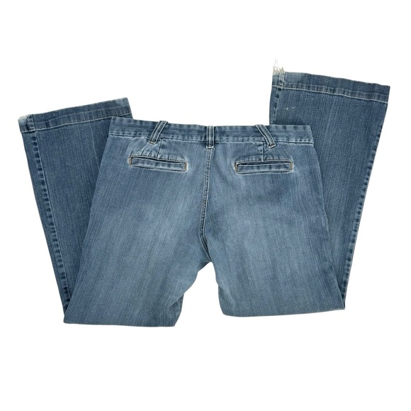 Vintage Old Navy Trouser Jeans Y2K Ultra Low Waist Wide Leg Distressed | 16 33" - Picture 6 of 13